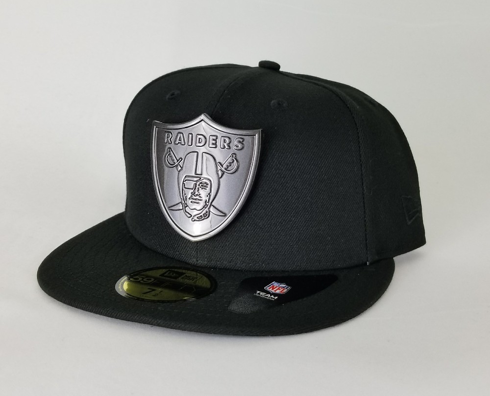 raiders metal logo hat